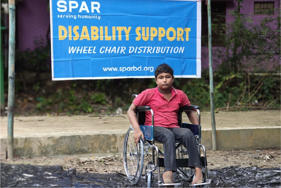 Support Disabled Child with a wheelchair